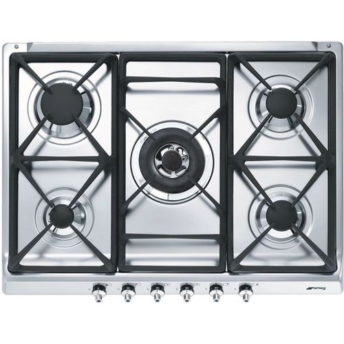 Газовая варочная поверхность Smeg SE70SGH-5 [нержавеющая сталь, конфорок - 5, чугун, серебристый]
