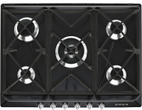 Газовая варочная поверхность Smeg SR975NGH [эмалированная сталь, конфорок - 5,  чугун, черный]