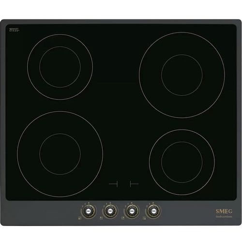 Индукционная варочная поверхность SMEG SI764AOM [ст-керамика, конф.:4 шт, инд.-4, пов. мех., серый]