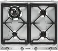 Газовая варочная поверхность Smeg SR964XGH [нержавеющая сталь, конфорок - 4, чугун, серебристый]