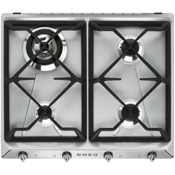 Газовая варочная поверхность Smeg SR964XGH [нержавеющая сталь, конфорок - 4, чугун, серебристый]