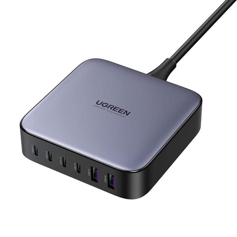 Зарядное устройство Ugreen CD271 2xUSB-A + 4xUSB-C 200W Black (40914)