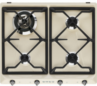 Газовая варочная поверхность Smeg SR964PGH [эмалированная сталь, конфорок - 4, чугун, бежевый]