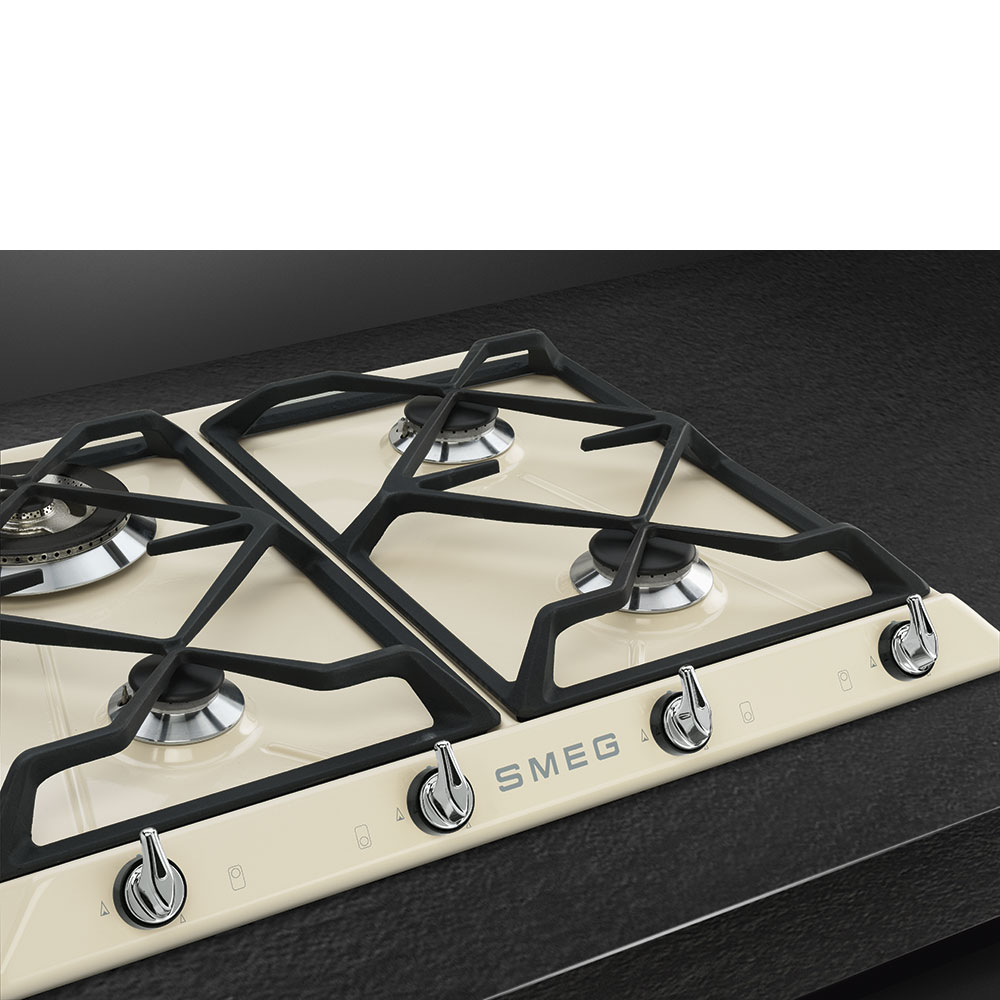 Газовая варочная поверхность Smeg SR964PGH [эмалированная сталь, конфорок - 4, чугун, бежевый]