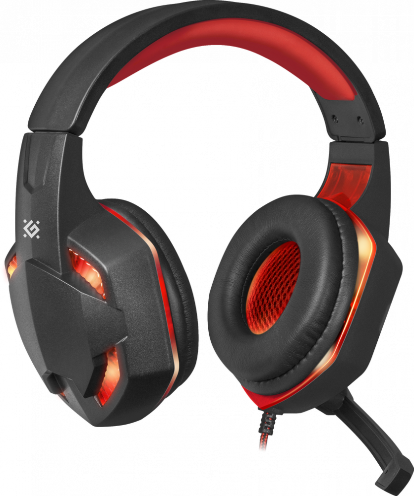 Гарнитура DEFENDER Warhead G-370,  для компьютера, накладные,  черный  / красный [64037]
