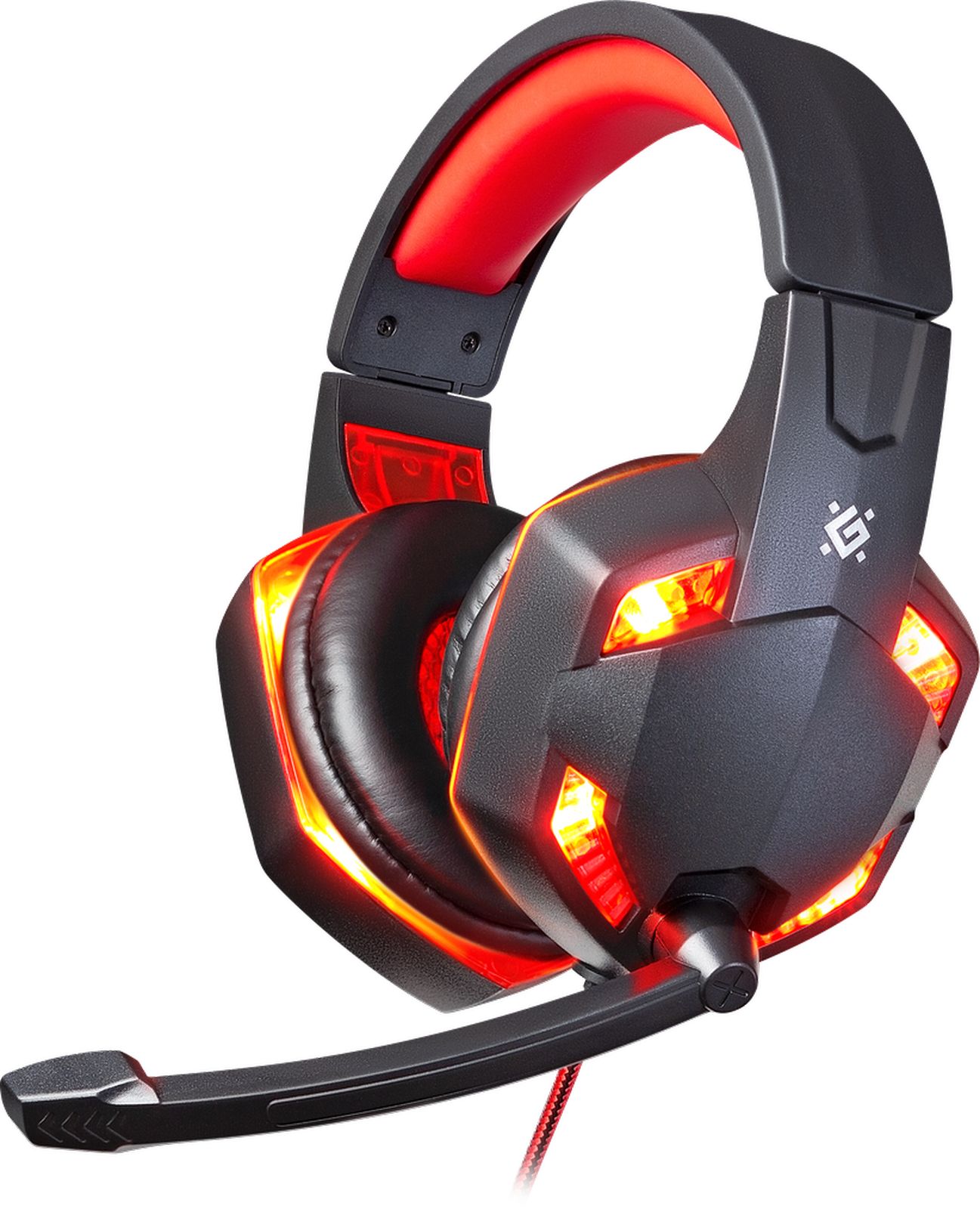 Гарнитура DEFENDER Warhead G-370,  для компьютера, накладные,  черный  / красный [64037]