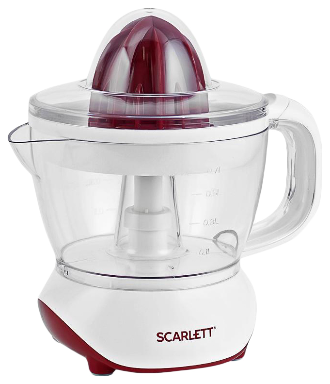 Соковыжималка цитрусовая Scarlett SC-JE50C06 25Вт рез.сок.:700мл. белый/коричневый