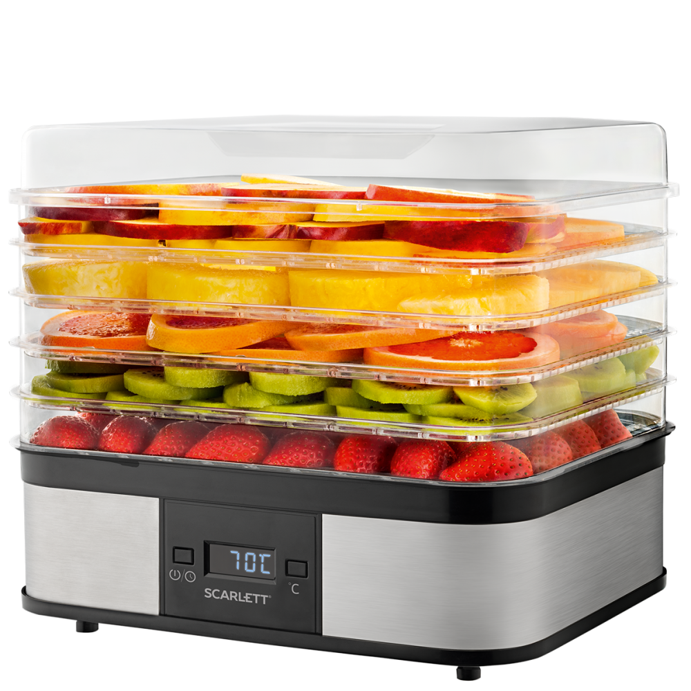 Сушка для фруктов и овощей Scarlett SC-FD421T19 5под. 245Вт нержавеющая сталь