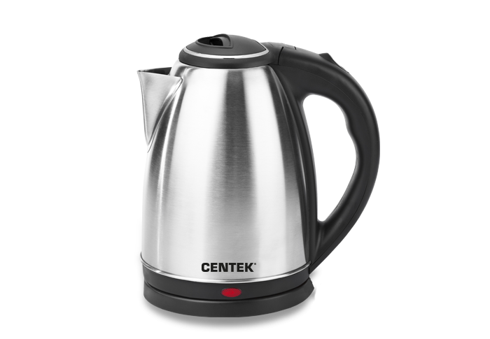 Электрочайник Centek CT-1068 [нержавеющая сталь, 2 л, 2000 Вт, фильтр, скрытый нагревательный элемент, серебристый, черный]