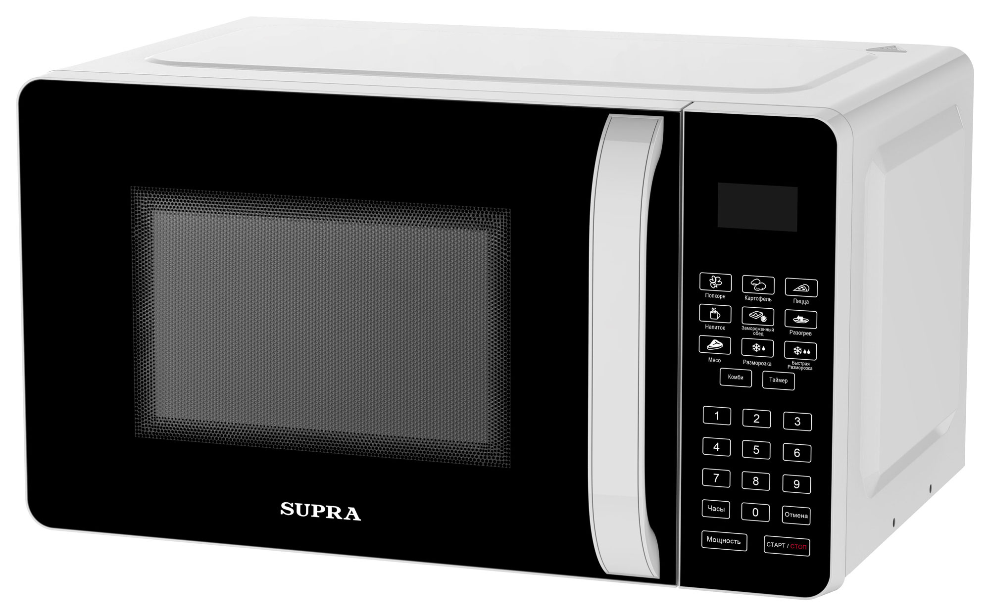 Микроволновая печь Supra 20SW40 [20 л, 700 Вт, переключатели - кнопки, дисплей, белый]