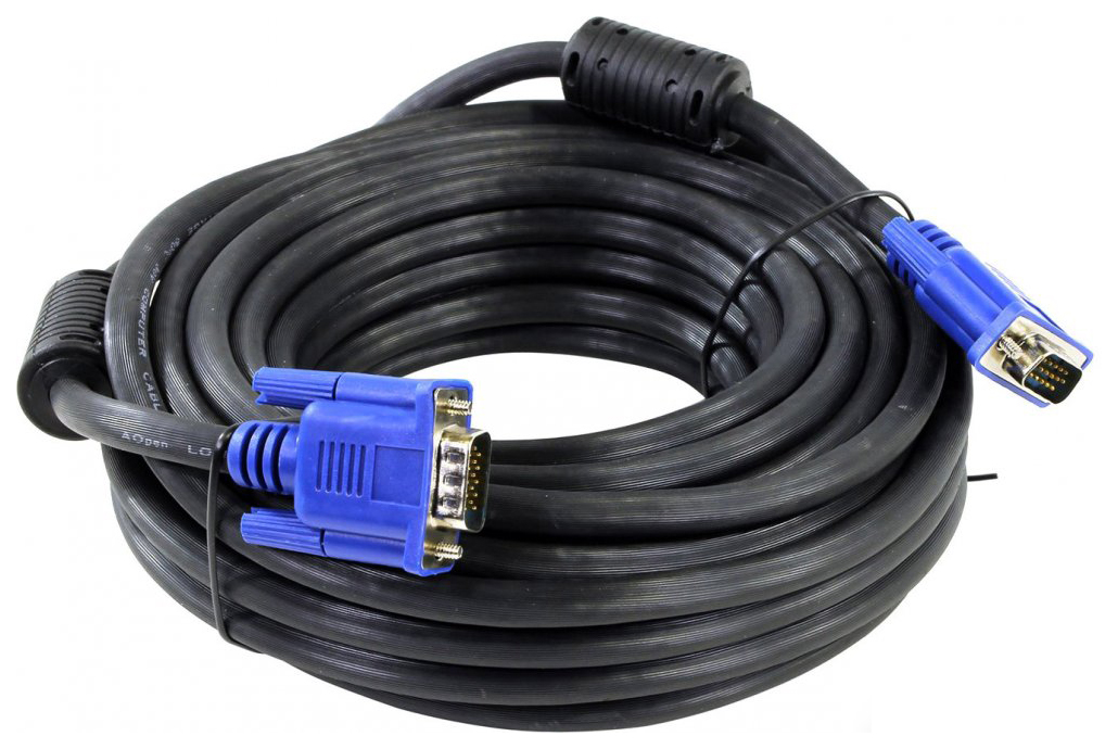 Кабель монитор-SVGA card (15M-15M) 10м 2 фильтра Aopen/Qust <ACG341AD-10M>