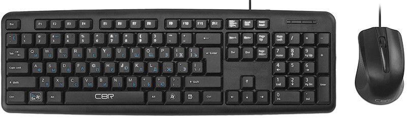 Комплект (клавиатура + мышь) проводной 	CBR KB SET 710 USB, длина кабеля 1,8 м; клавиатура: полноразмерная, 104 клавиши; мышь: оптическая, 1000 dpi, 3 кнопки и колесо прокрутки
