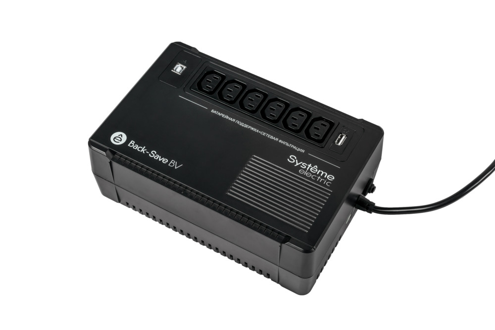 ИБП Systeme Electric Back-Save BV 600VA, 600 VA, 360 Вт, IEC, розеток - 6, USB, черный (BVSE600I)