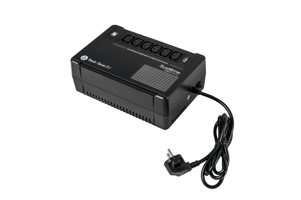 ИБП Systeme Electric Back-Save BV 600VA, 600 VA, 360 Вт, IEC, розеток - 6, USB, черный (BVSE600I)