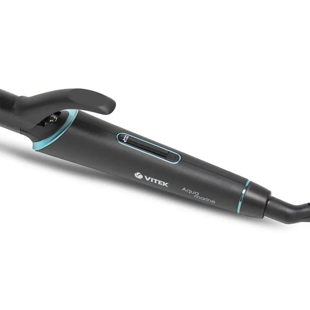 Щипцы Vitek Aquamarine VT-2312 50Вт черный/бирюзовый макс.темп.:200С покрытие:керамическое