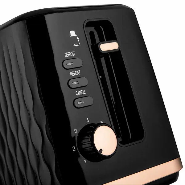 Тостер BRAYER BR2105, 870вт, черный/золотистый