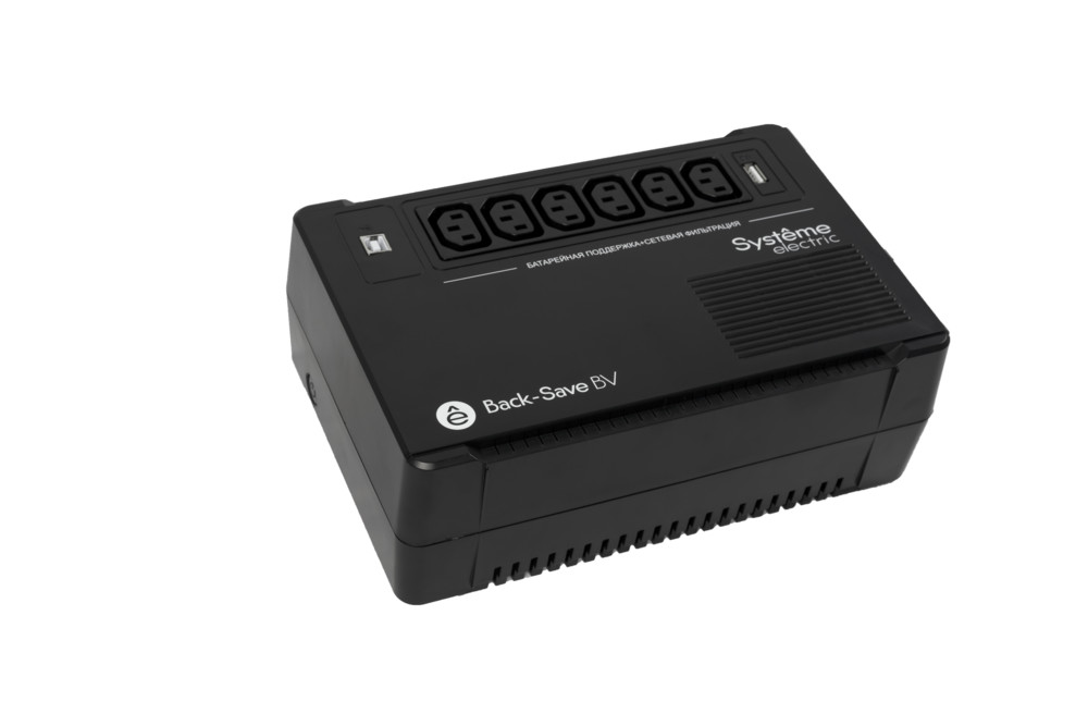 ИБП Systeme Electric Back-Save BV 600VA, 600 VA, 360 Вт, IEC, розеток - 6, USB, черный (BVSE600I)