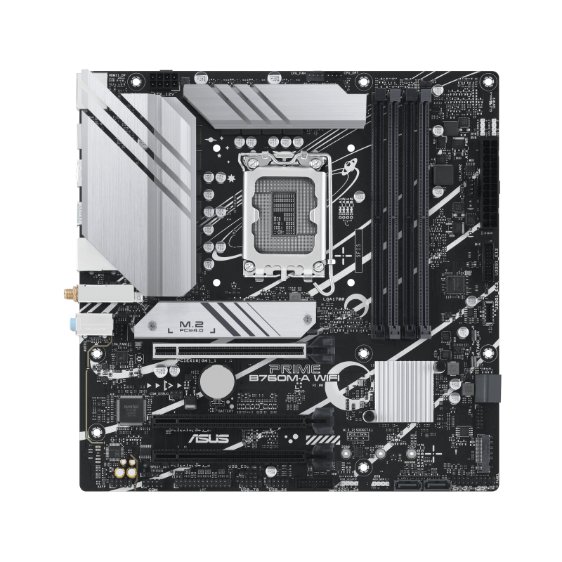 Материнская плата ASUS Prime B760M-A WiFi B760 Socket-1700 4xDDR5, 4xSATA3, RAID, 2xM.2, 3xPCI-E16x