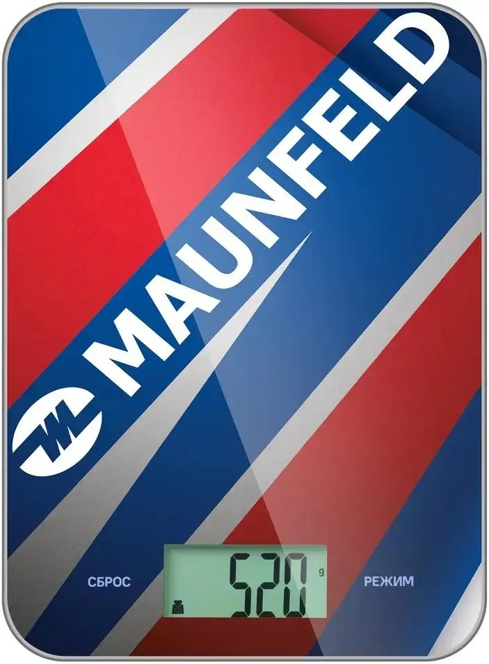 Кухонные весы MAUNFELD MKS-123G03, до 8кг, синий/красный