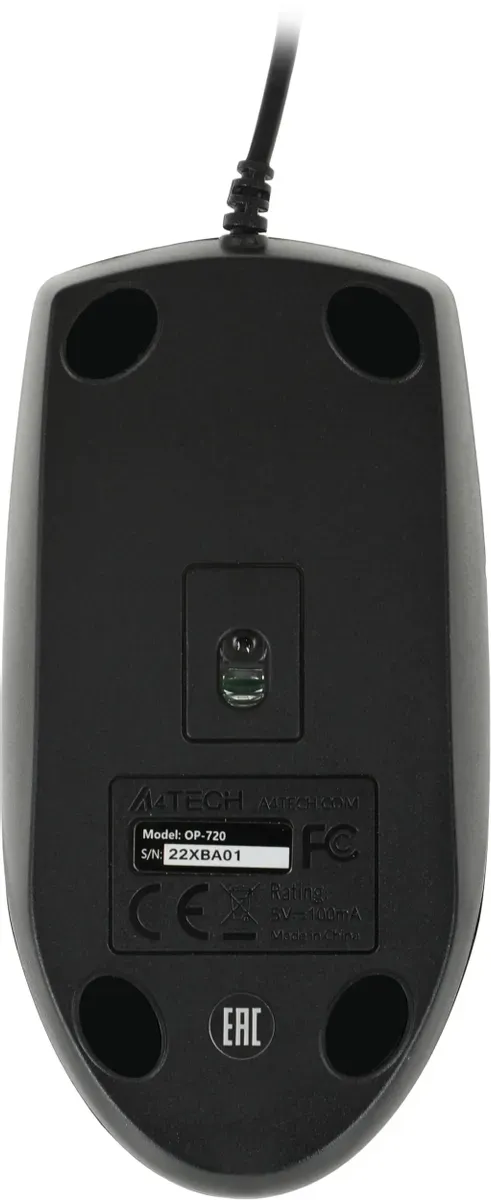 Мышь A4TECH OP-720, оптическая, проводная, USB, черный [op-720 usb (black)]