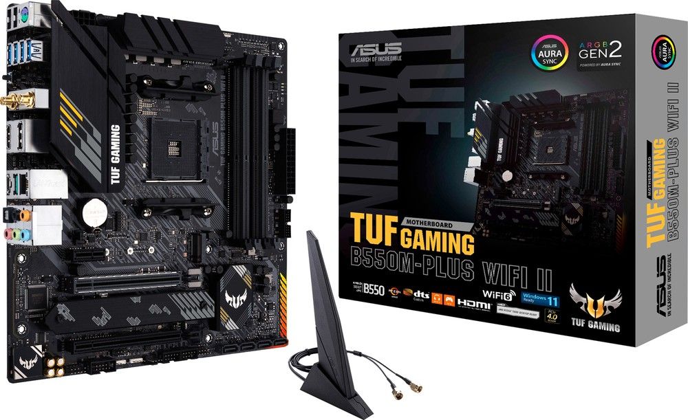 Материнская плата ASUS TUF GAMING B550M-PLUS WIFI II, Socket AM4, B550, 4*DDR4, HDMI+DP, CrossFireX,