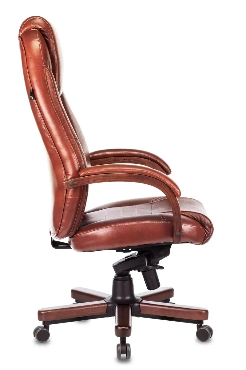 Кресло руководителя Бюрократ T-9923WALNUT светло-коричневый Leather Eichel кожа крестов