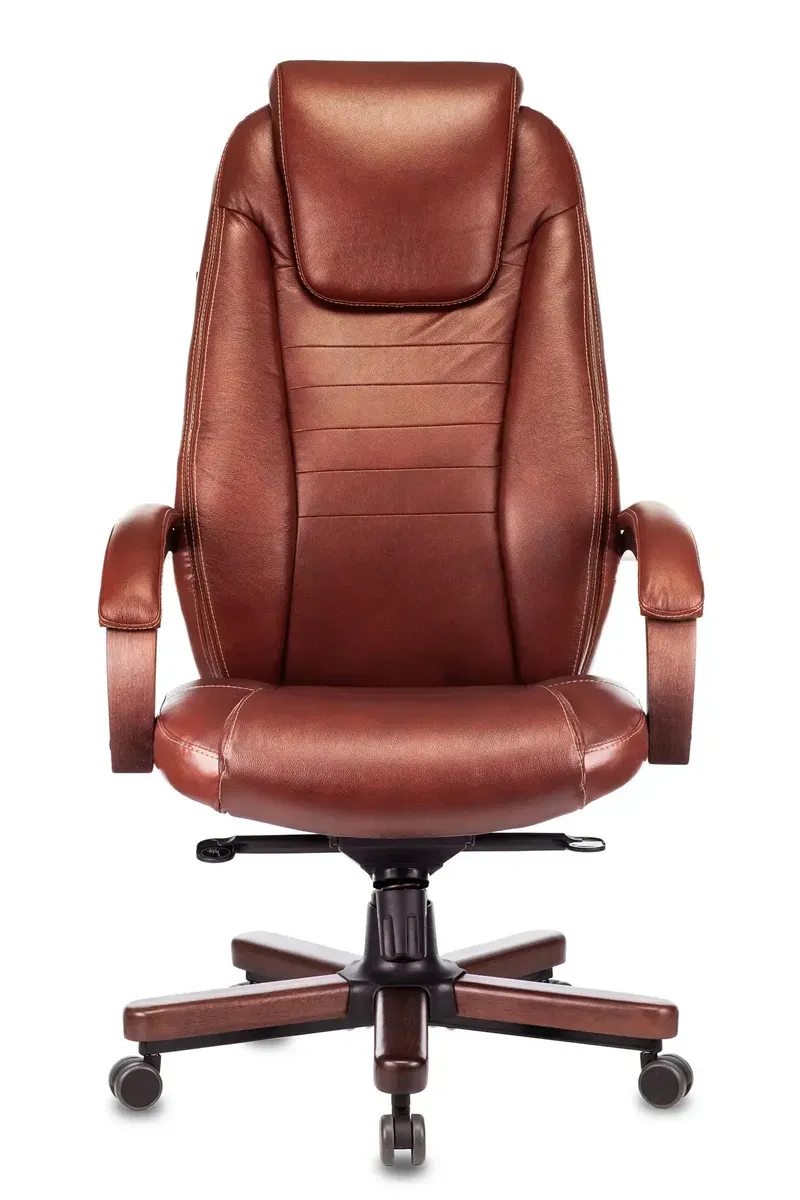 Кресло руководителя Бюрократ T-9923WALNUT светло-коричневый Leather Eichel кожа крестов