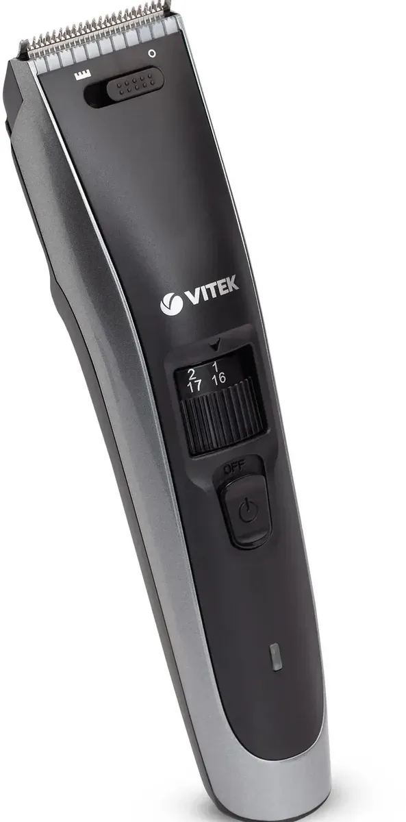 Машинка для стрижки Vitek VT-2588 черный/серый [длина 1-30 мм, смена насадок и регулировка, насадок-2 шт, от аккумулятора, от сети, нерж.сталь]