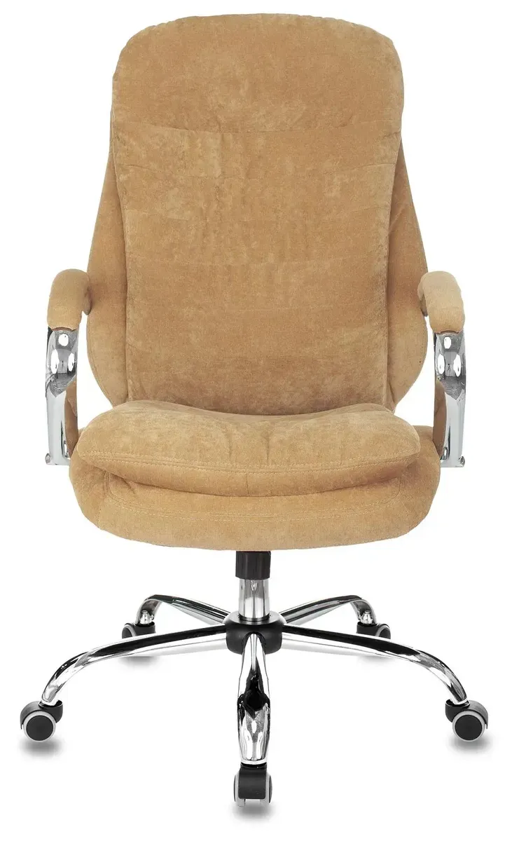 Кресло руководителя Бюрократ T-9950SL Fabric горчичный Velvet 73 крестов. металл хром