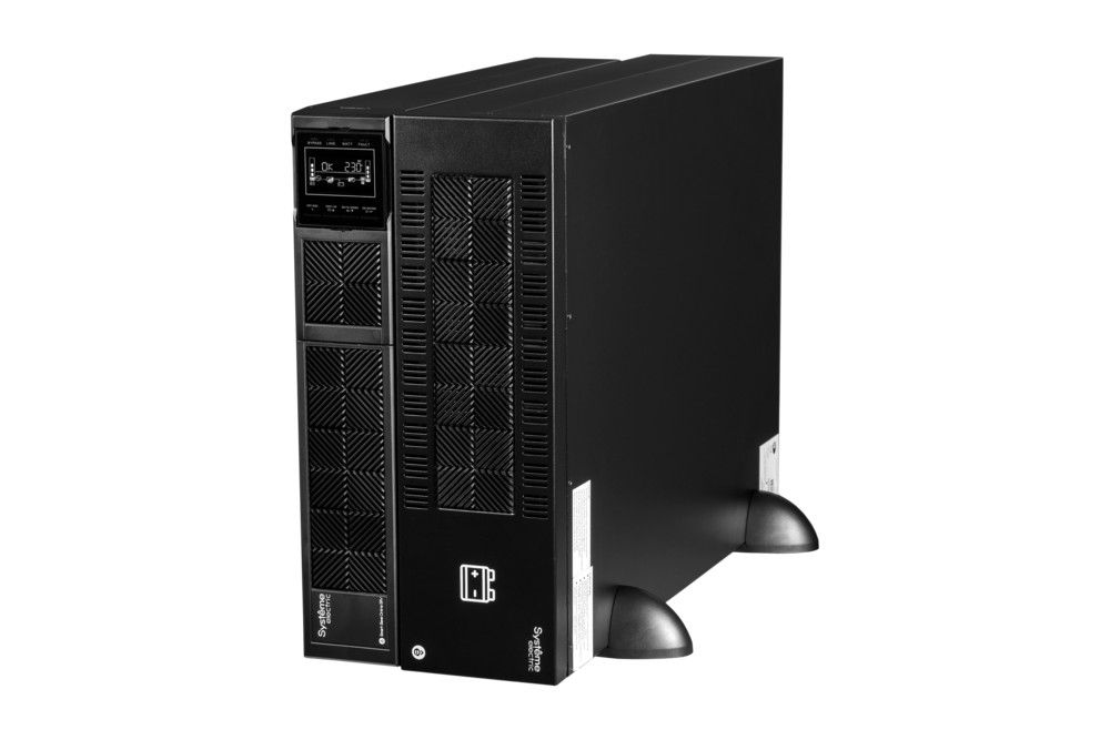 ИБП Systeme Electric Smart-Save Online SRV 6000 ВА, конвертируемый форм-фактор 5U, 230 В, 1:1, клеммный вход/выход, SmartSlot, LCD, USB, версия с возможностью увеличения времени автономии, 2 кор.