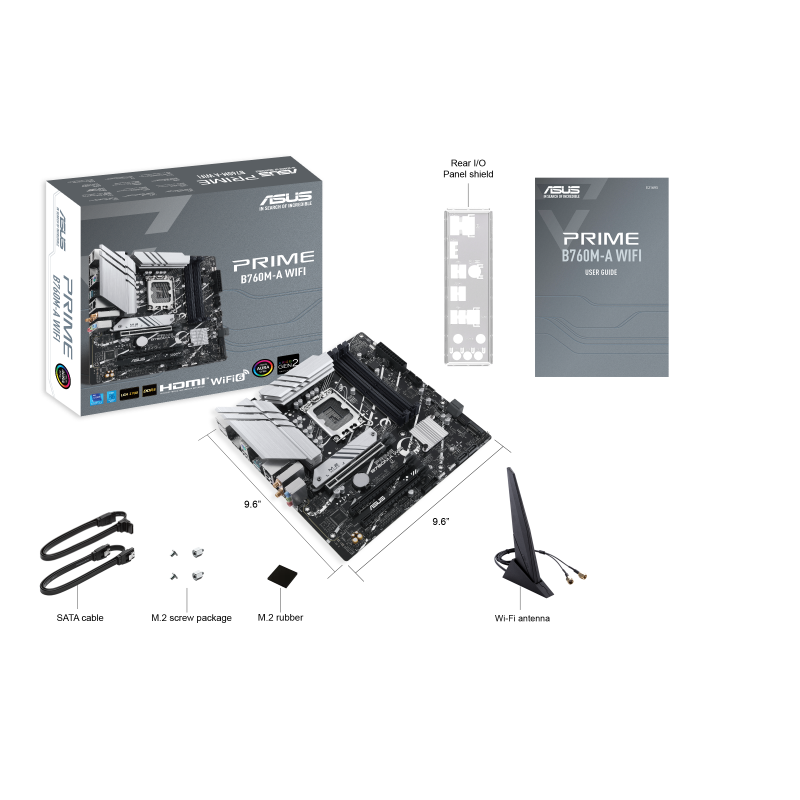 Материнская плата ASUS Prime B760M-A WiFi B760 Socket-1700 4xDDR5, 4xSATA3, RAID, 2xM.2, 3xPCI-E16x