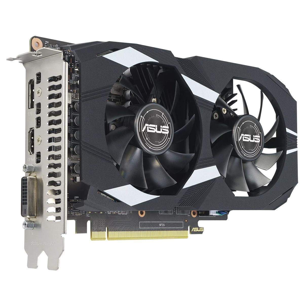 Видеокарта ASUS DUAL-GTX1650-O4GD6-P-EVO//GTX1650 DVI HDMI DP 4G D6; 90YV0EZD-M0NA00