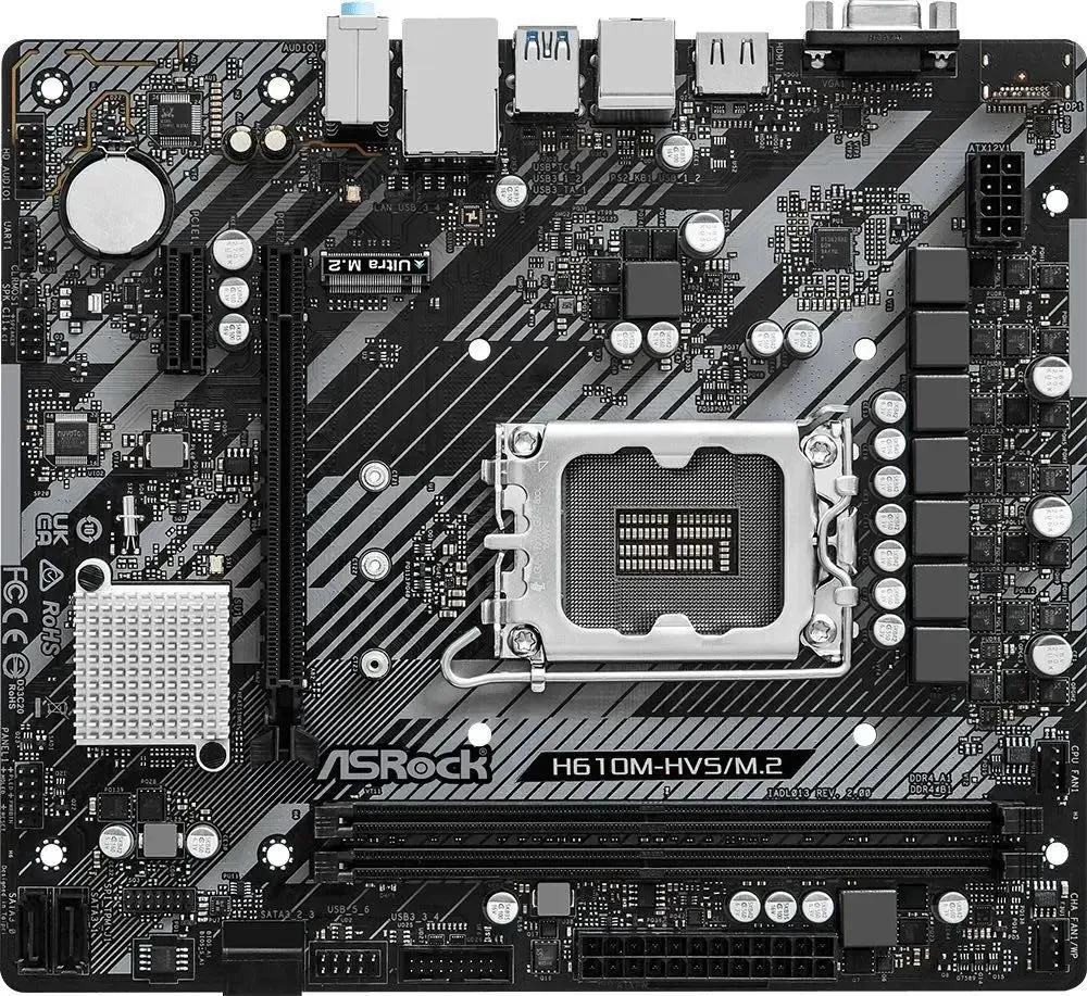 Материнская плата ASROCK H610M-HVS/M.2 R2.0, LGA 1700, Intel H610, mATX, Ret