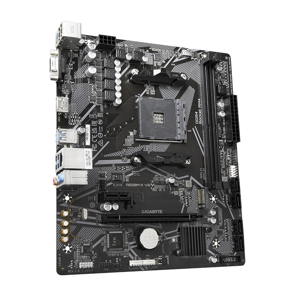 Материнская плата GIGABYTE A520M K V2, SocketAM4, AMD A520, mATX, Ret