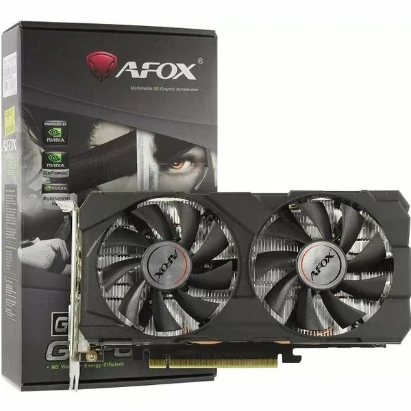 Видеокарта Afox RTX2060 6GB GDDR6 192BIT DP DVI HDMI ATX DUAL FAN RETAIL PACK