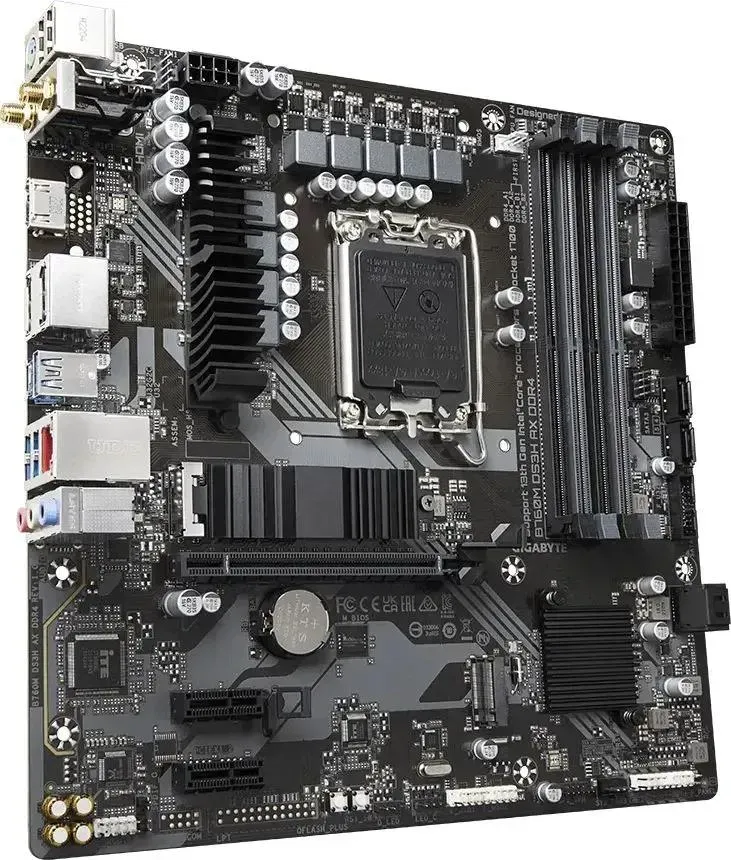 Материнская плата Gigabyte B760M DS3H AX DDR4 Soc-1700 Intel B760 4xDDR4 mATX AC`97 8ch(7.1) 2.5Gg R