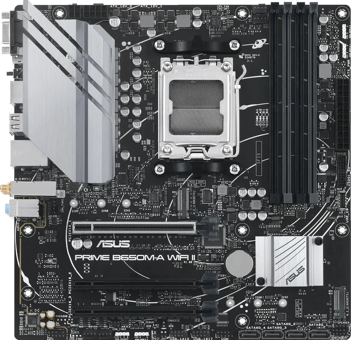 Материнская плата ASUS Prime B650M-A WiFi II B650 Socket AM5 4xDDR5, 4xSATA3, RAID, 2xM.2, 3xPCI-E16
