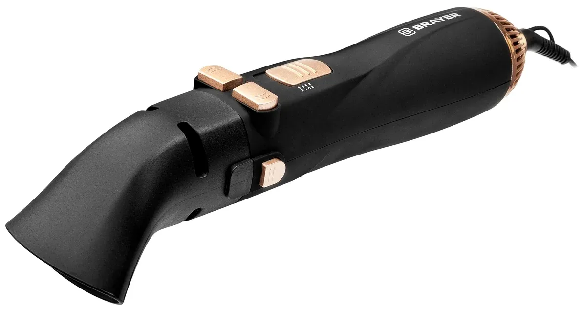 Фен-щетка BRAYER BR3132, черный/золотой