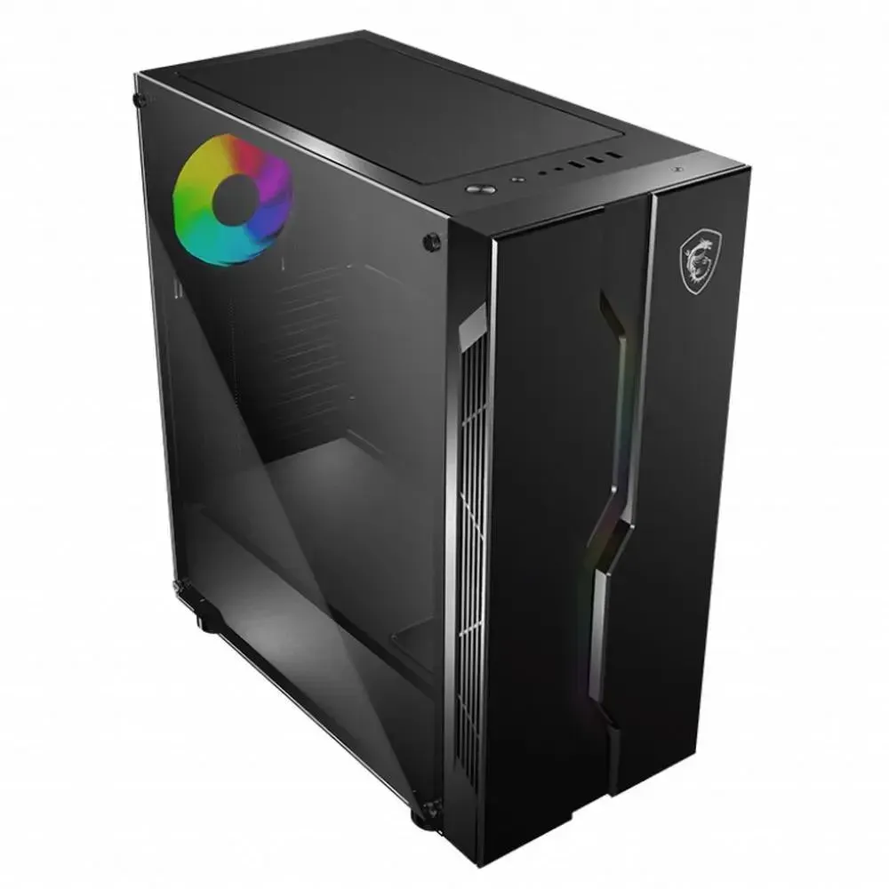 Корпус MSI MAG VAMPIRIC 010X Mid-Tower, ATX, 1xUSB 3.0, 2xUSB 2.0,1xARGB Fan, 1 to 4 LED HUB, Tempered Glass Window, Brown Box (652630)