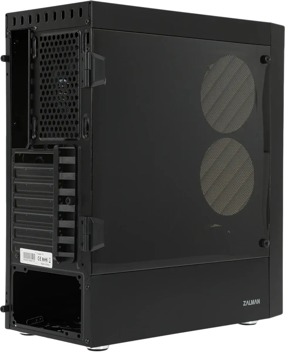 Корпус ZALMAN T7, ATX, BLACK, WINDOW, 2xCOMBO (3.5" or 2.5"), 4x2.5", 2xUSB2.0, 1xUSB3.0, FRONT 1x120mm, REAR 1x120mm