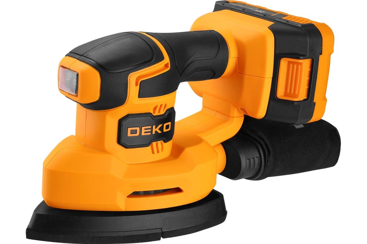 Аккумуляторная плоскошлифовальная шлифмашина Deko DKCG20, 20В, 1*2.0Ач 063-4023