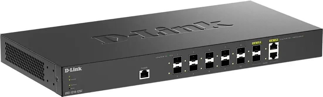 Коммутатор D-Link DXS-1210-12SC/B1A (L2+) 2xКомбо(10GBase-T/SFP+) 10SFP+ управляемый