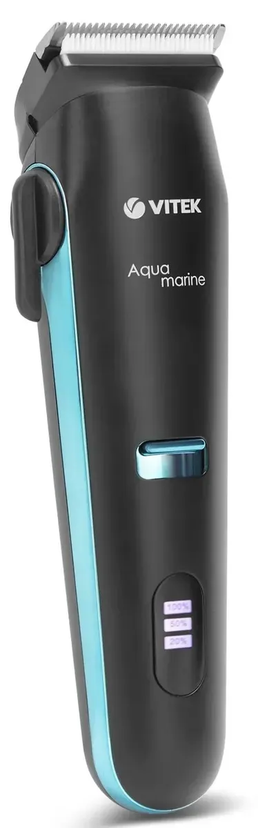 Машинка для стрижки Vitek Aquamarine VT-1353 черный/бирюзовый 4Вт (насадок в компл:6шт)