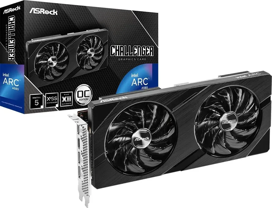 Видеокарта ASRock Intel Arc A580 Challenger 8GB OC 256-bit GDDR6 HDMI DPx3 2FAN RTL