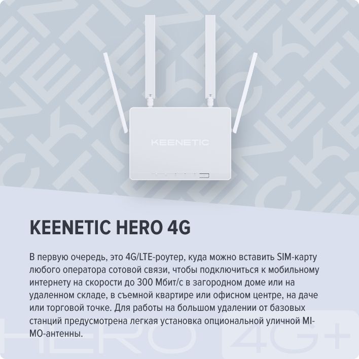 Wi-Fi роутер Keenetic Hero 4G+ (KN-2311)