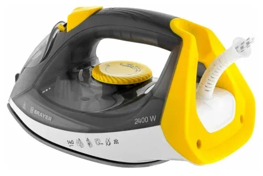 Утюг Brayer BR4003GY, 2400 Вт, серый/желтый