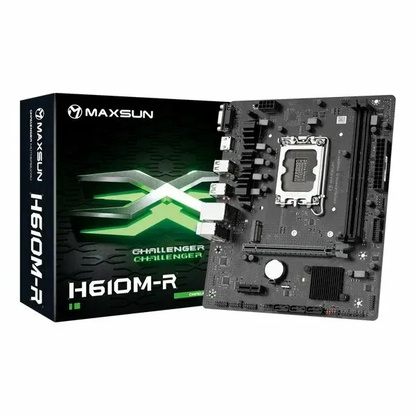 Материнская плата MaxSun Challenger H610M-R, S1700, Intel H610, 2xDDR4, PCI-Ex16, 3SATA3