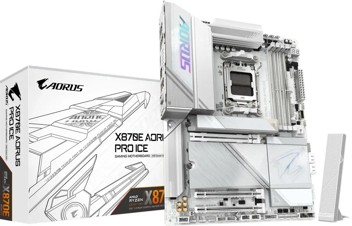 Материнская плата AMD X870 SAM5 ATX X870E AORUS PRO ICE GIGABYTE