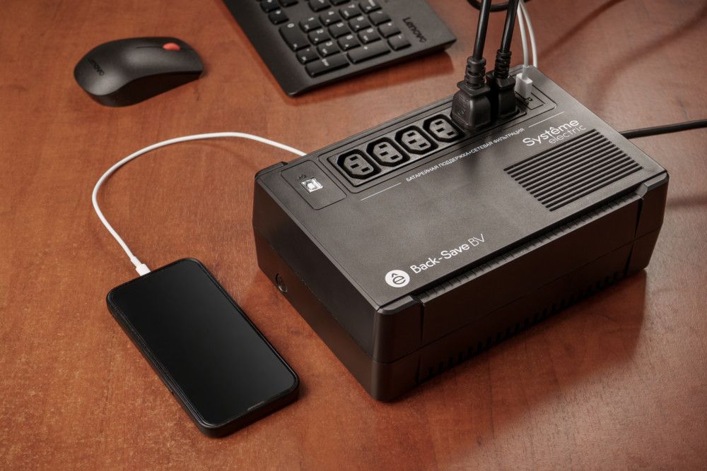 ИБП Systeme Electric Back-Save BV 800VA, 800 VA, 480 Вт, IEC, розеток - 6, USB, черный (BVSE800I)