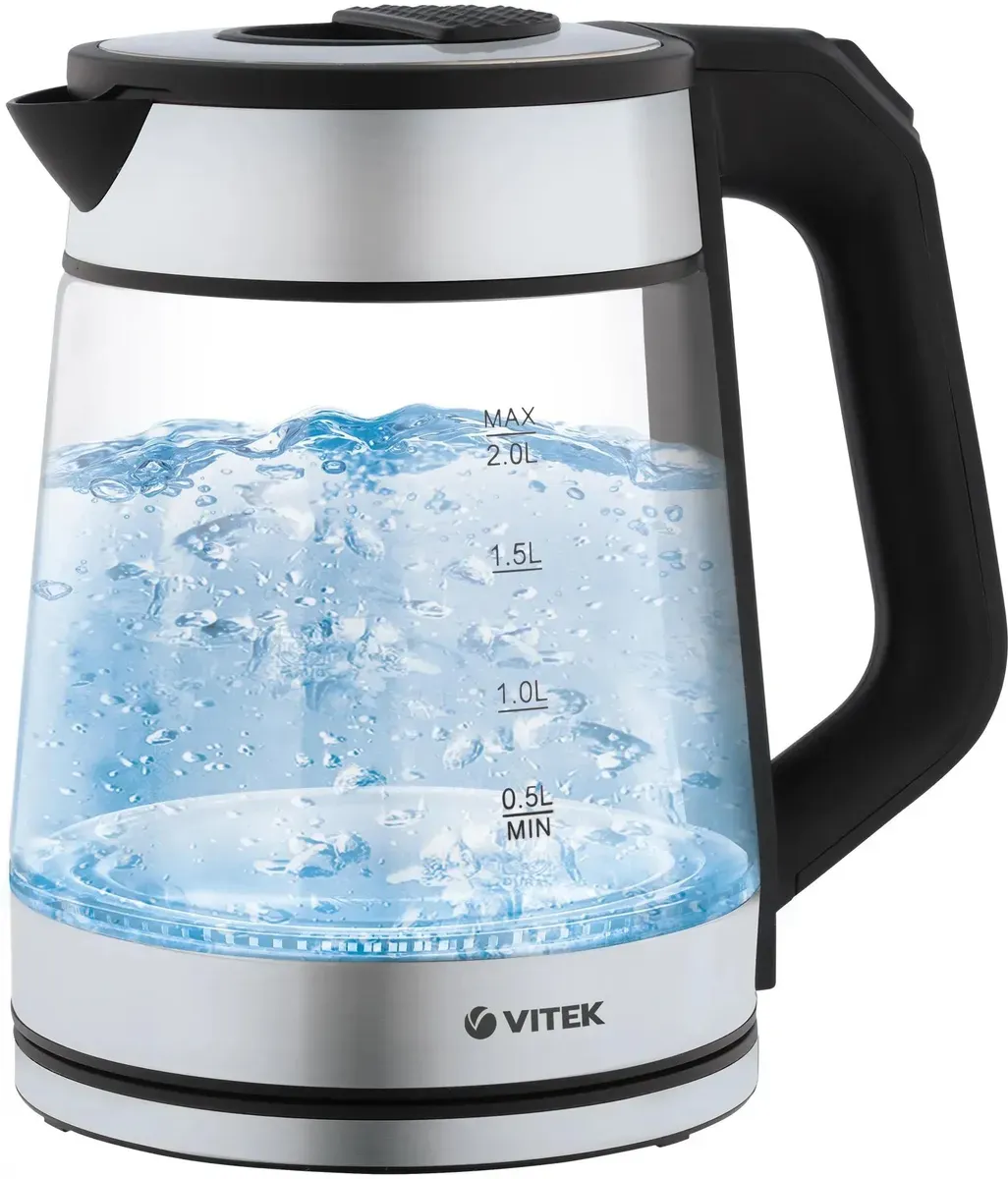 Чайник электрический Vitek VT-1176 2л. 2200Вт разноцветный корпус: стекло